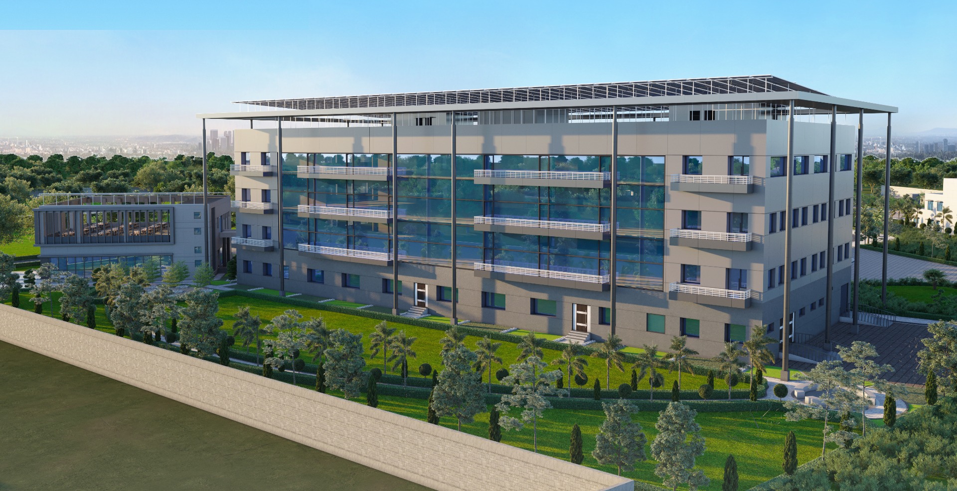 Rear elevation of the GAIL Administrative Building at Alibag